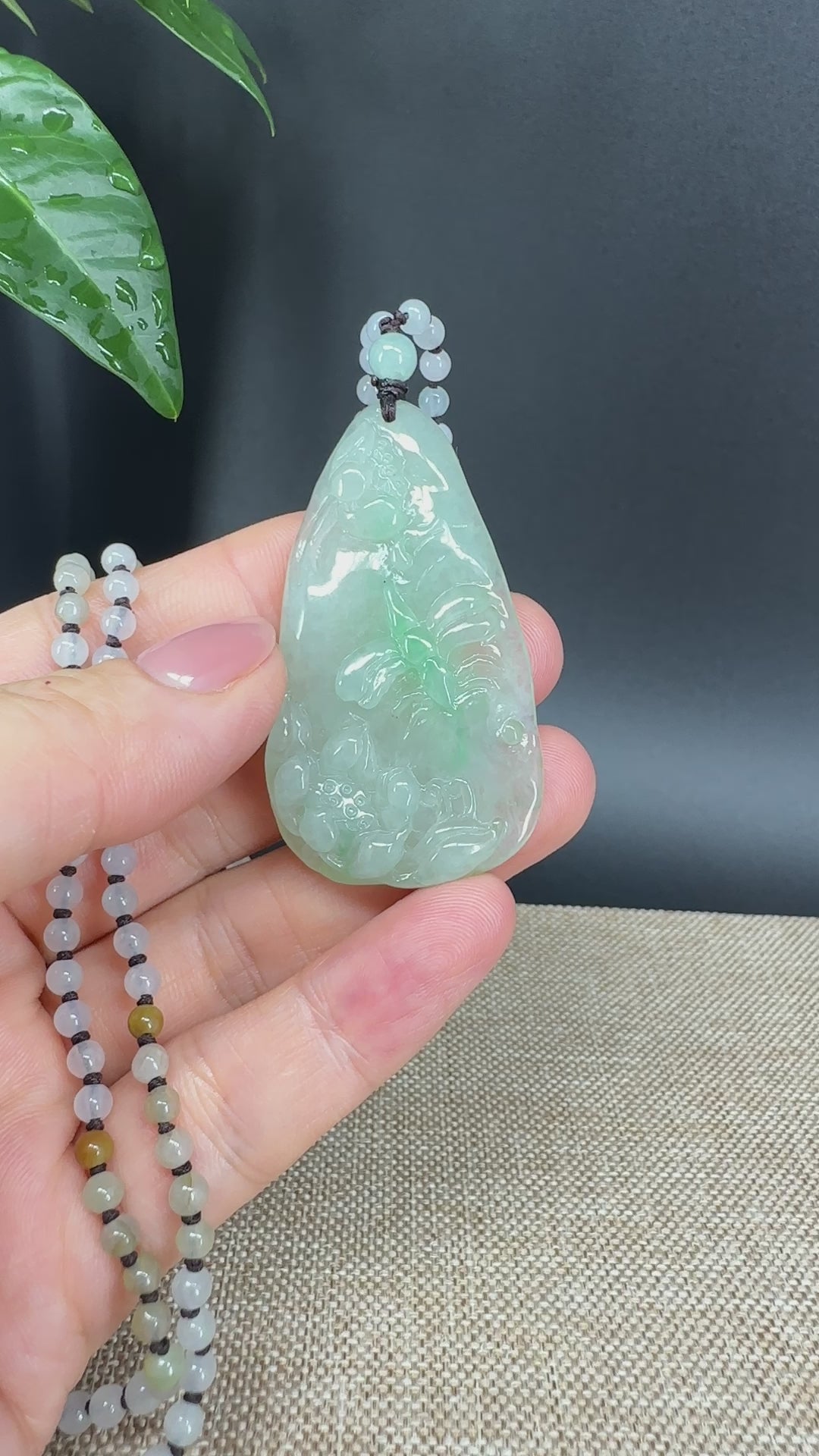 Load and play video in Gallery viewer, RealJade® Co.  Genuine Burmese Jadeite Jade Dragonfly Pendant Necklace
