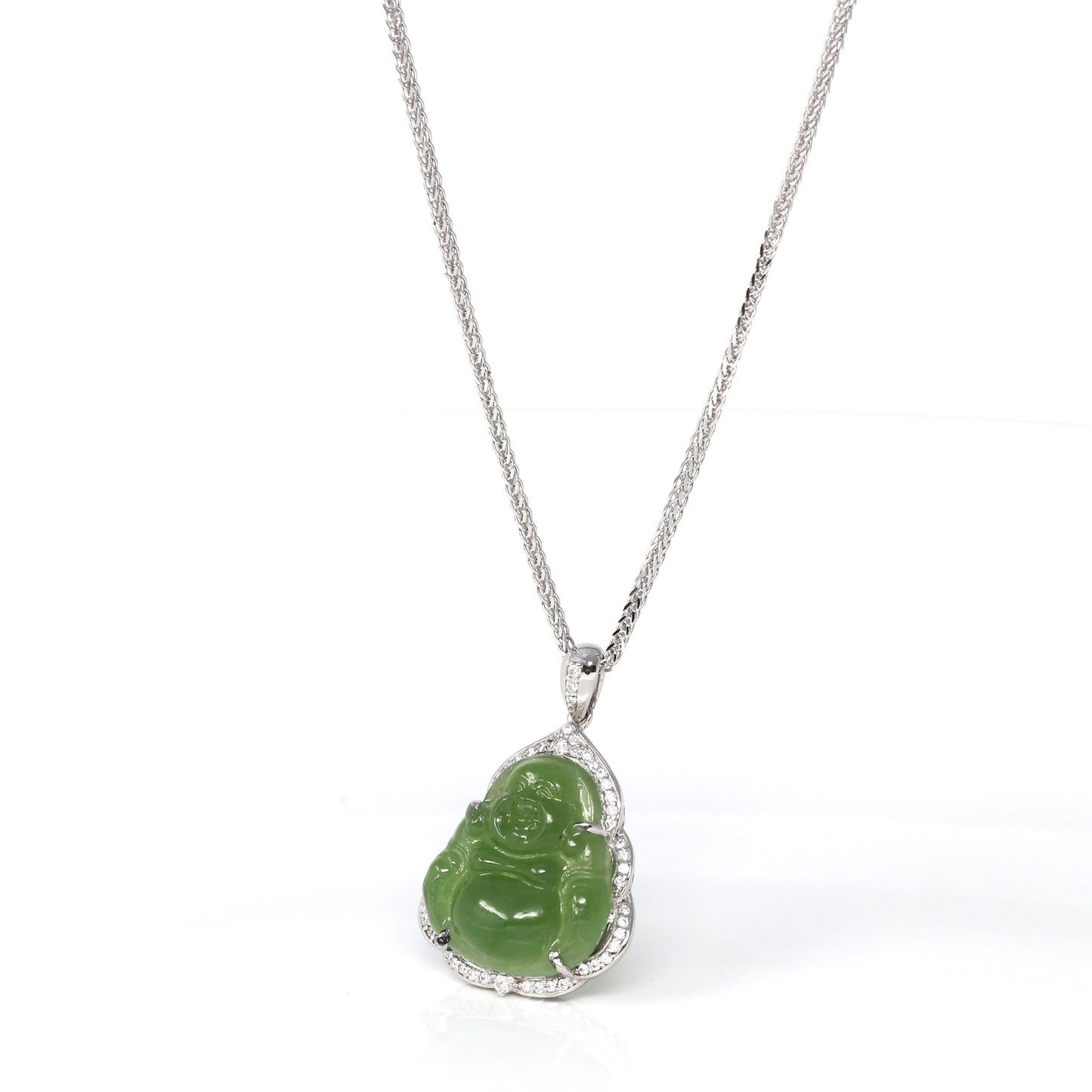 Genuine Apple Green Jade Happy Buddha Pendant Necklace | Gemstone And Jade Jewelry, Nephrite Jade Jewelry | RealJade™ Jewelry™, Find your Natural Gems and Jade Jewelry