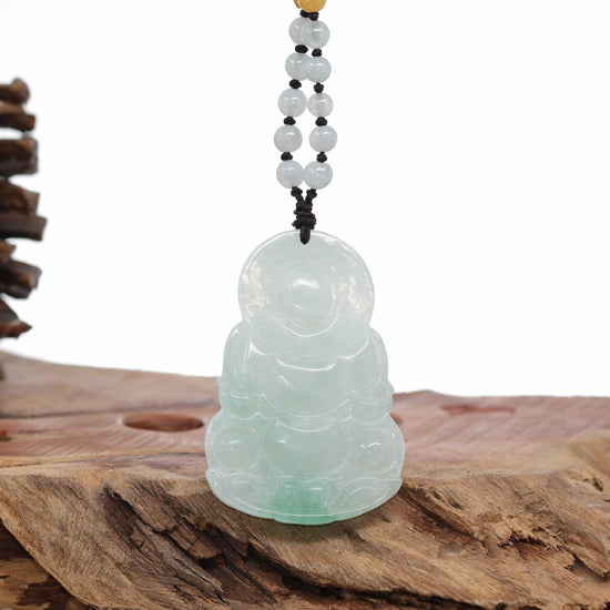 RealJade® Co. "Goddess of Compassion" Genuine Burmese Jadeite Jade Guanyin Lotus Necklace