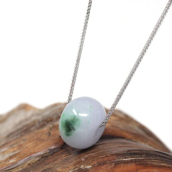 RealJade® "Good Luck Button" Necklace Real Lavender Jade Lucky KouKou Pendant Necklace