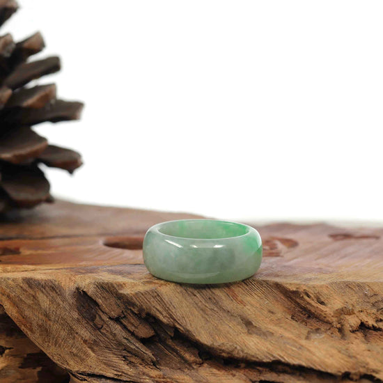 RealJade® Co. Jadeite Jade Bangle Bracelet Burmese Green Jadeite Jade Men's Band Ring