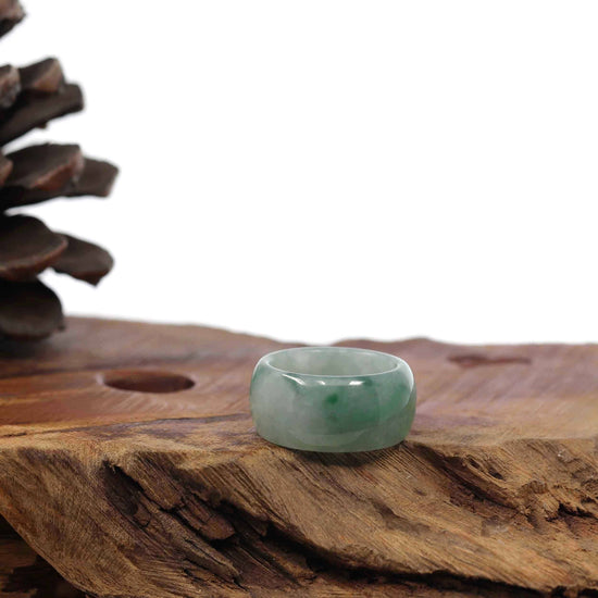 RealJade® Co. Jadeite Jade Bangle Bracelet Burmese Green Jadeite Jade Men's Band Ring