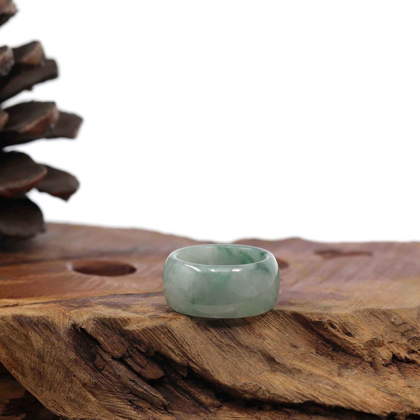 RealJade® Co. Jadeite Jade Bangle Bracelet Burmese Green Jadeite Jade Men's Band Ring