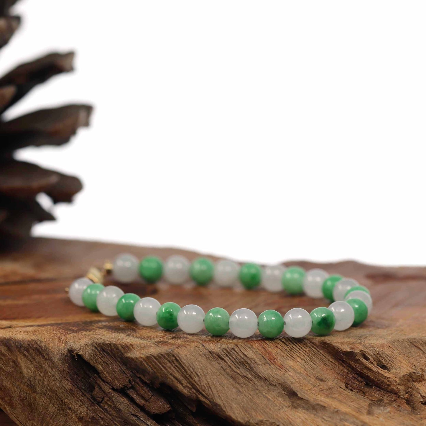Green Jade 10 mm Round Bead Bracelet