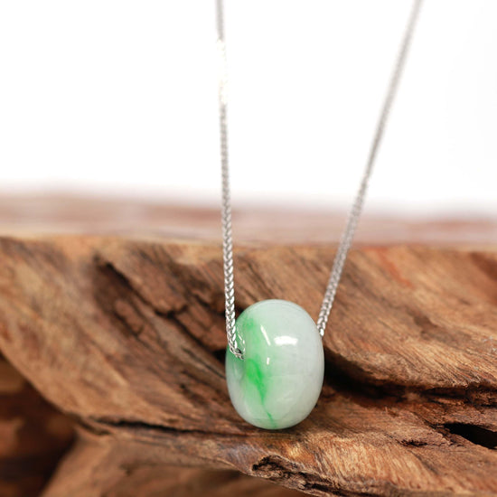 RealJade® "Good Luck Button" Necklace Real Rich Green Jade Lucky KouKou Pendant Necklace