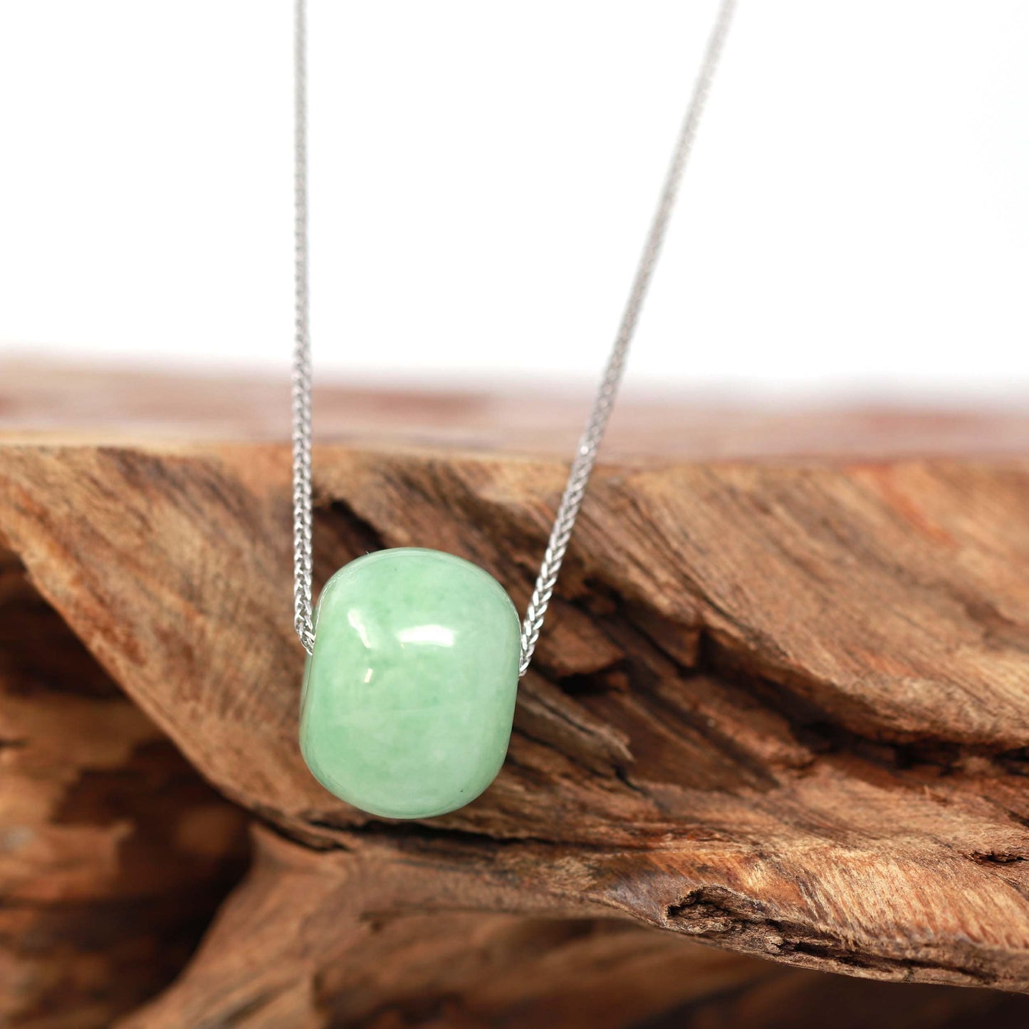 RealJade® "Good Luck Button" Necklace Real Rich Green Jade Lucky KouKou Pendant Necklace