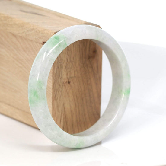 RealJade® "Classic Bangle" Genuine Burmese Green Jadeite Jade Bangle Bracelet (58.7 mm) #194