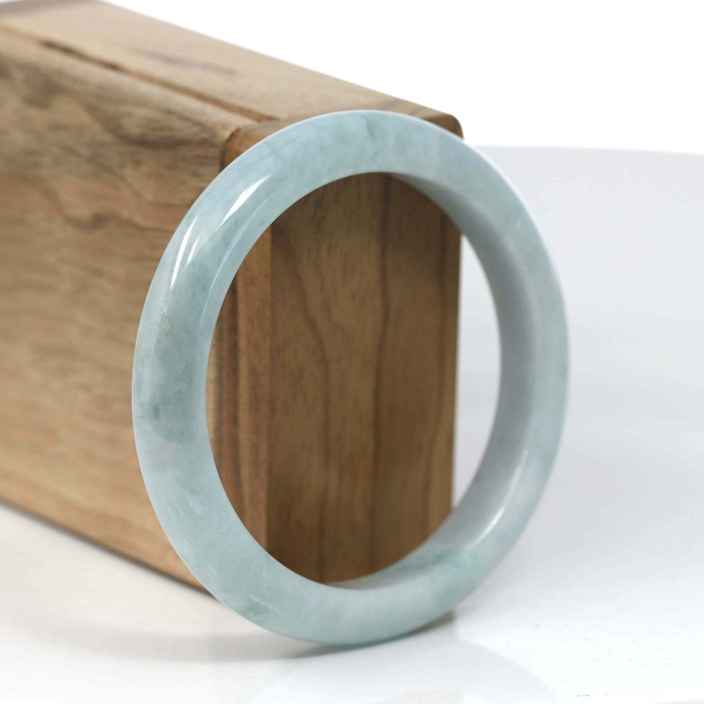 RealJade® Co. Jadeite Jade Bangle Bracelet RealJade® Co. Natural Burmese Blue-green Jadeite Jade Bangle Bracelet (62.21mm)#T144