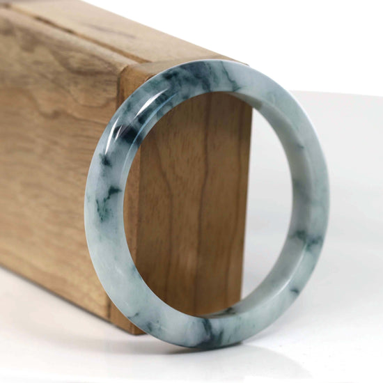 RealJade® Co. Jadeite Jade Bangle Bracelet RealJade® Co. Natural Burmese Blue-green Jadeite Jade Bangle Bracelet (55.80mm)#T146