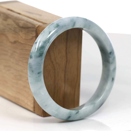 RealJade® Co. Jadeite Jade Bangle Bracelet RealJade® Co. Natural Burmese Blue-green Jadeite Jade Bangle Bracelet (59.48mm)#T131