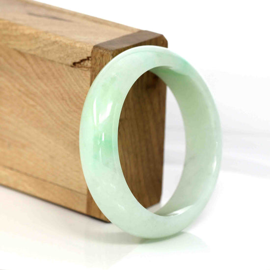 High-quality Lavender-Green Natural Burmese Jadeite Jade Bangle (54.89 mm ) #327