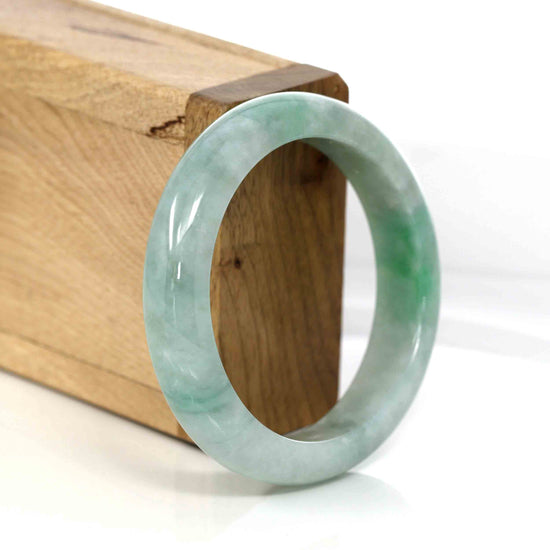 RealJade® Co. Classic Green Natural Jadeite Jade Bangle (54.41 mm )#321