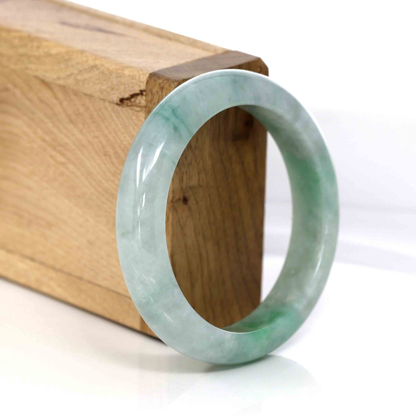 RealJade® Co. Classic Green Natural Jadeite Jade Bangle (54.41 mm )#321