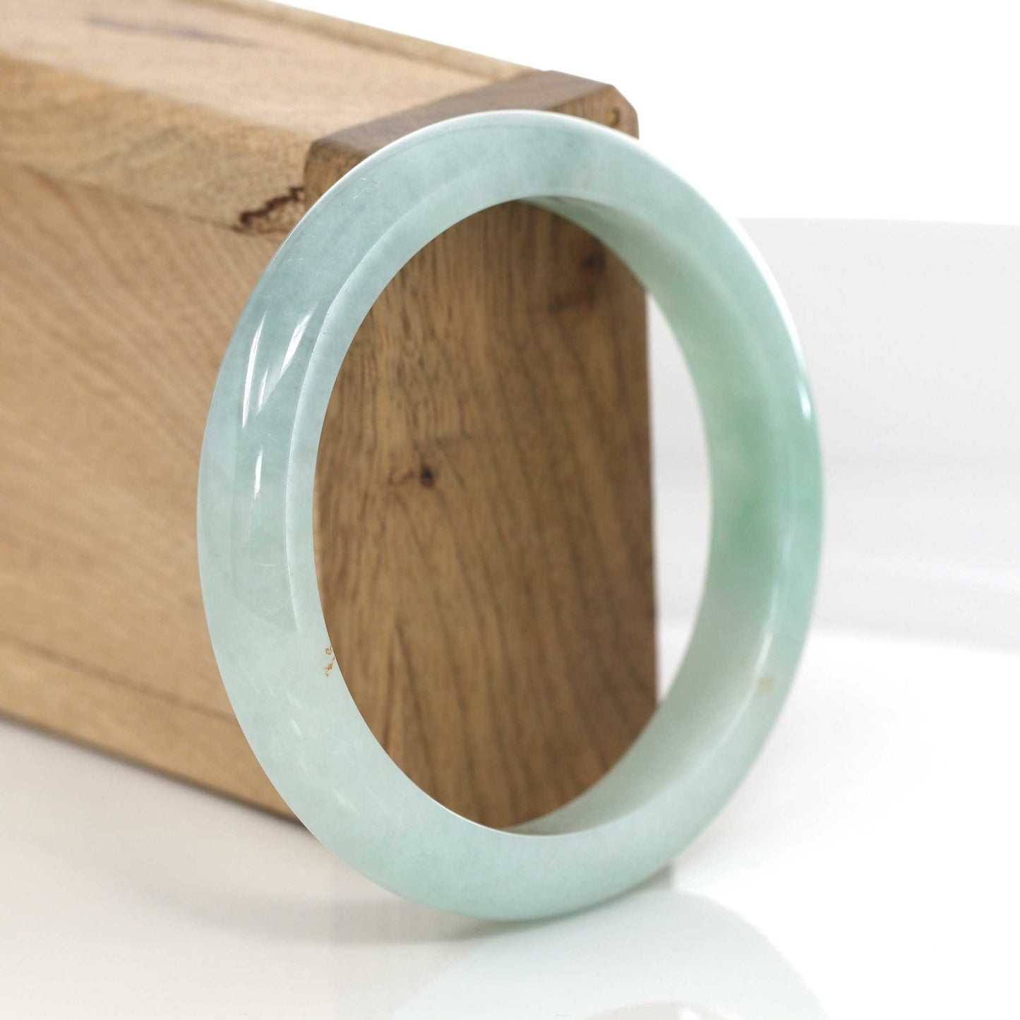 RealJade® Co. Jadeite Jade Bangle Bracelet RealJade® Co. "Classic Bangle" Genuine Green Jadeite Jade Bangle ( 58.35 mm ) #621