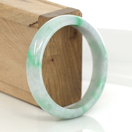 RealJade® Co. Jadeite Jade Bangle Bracelet Genuine Burmese Lavender & Green Jadeite Jade Bangle Bracelet ( 59.21 mm ) #638