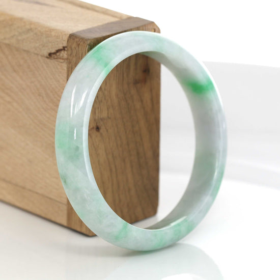 RealJade® Co. Jadeite Jade Bangle Bracelet Genuine Burmese Lavender & Green Jadeite Jade Bangle Bracelet ( 59.21 mm ) #638