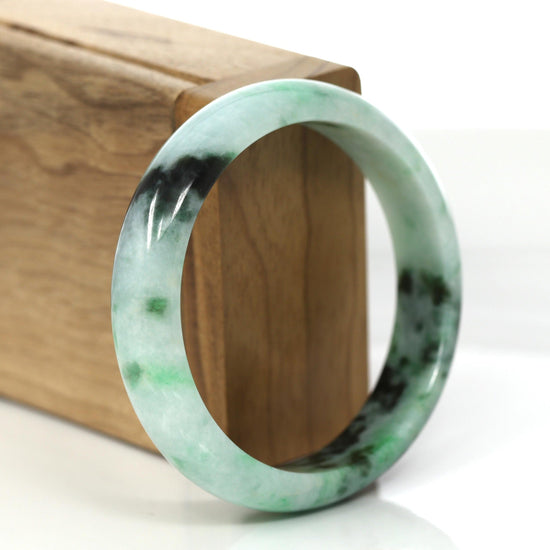 RealJade Co. Jadeite Jade Bangle Bracelet RealJade Co. Natural Jadeite Forest Green Bangle Bracelet (57.85 mm) #675