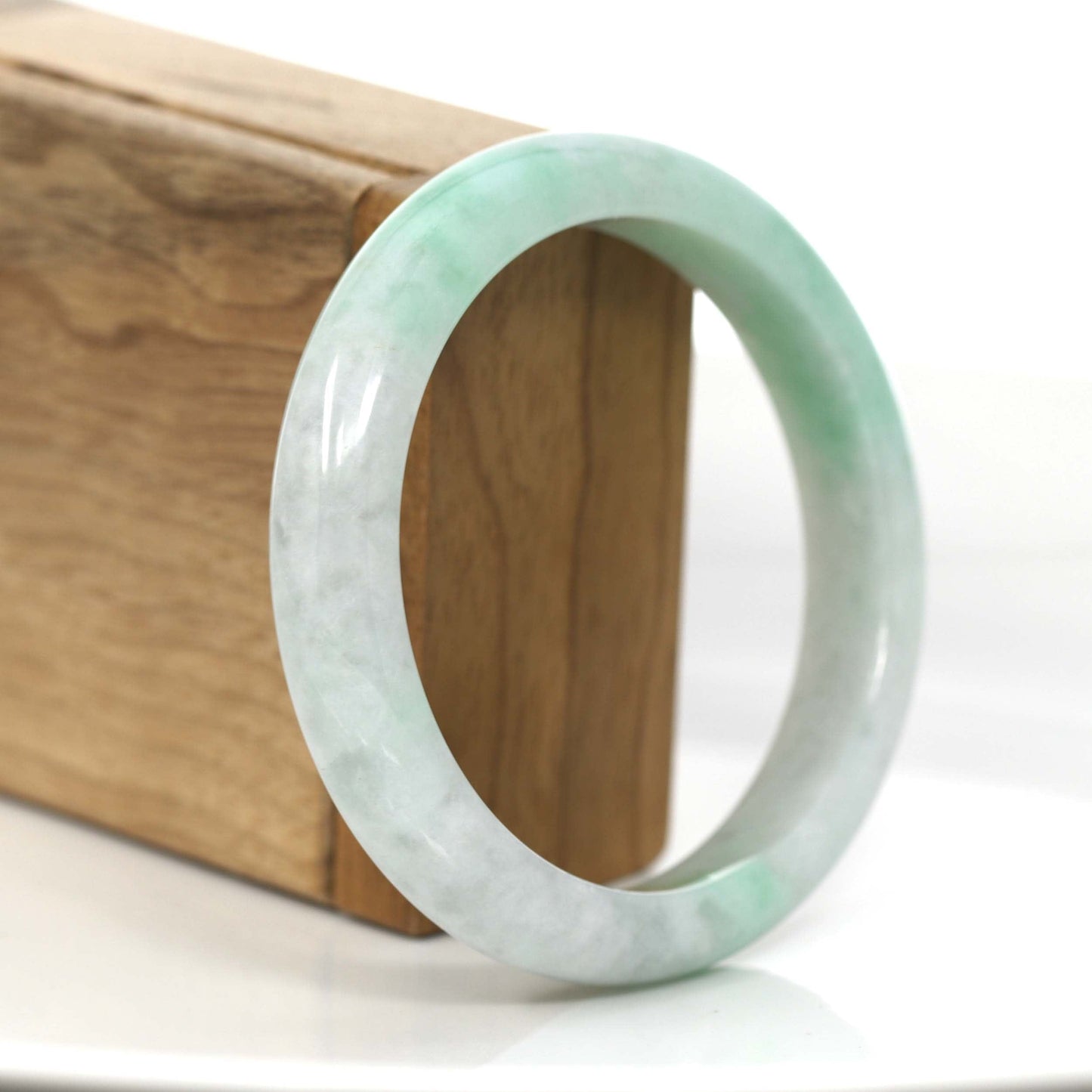 RealJade Co. Jadeite Jade Bangle Bracelet RealJade Co. "Classic Bangle" Genuine Burmese Green Jadeite Jade Bangle Bracelet ( 53.35 ) #705