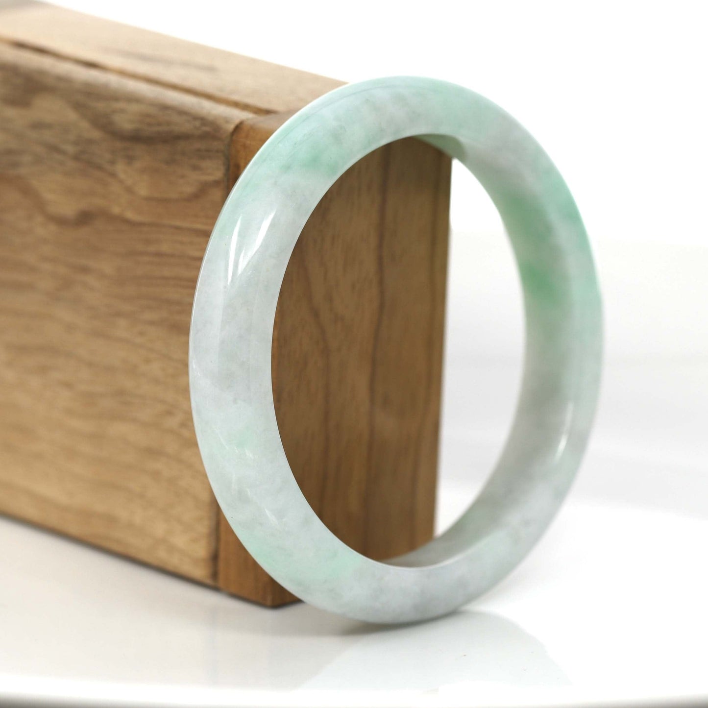 RealJade Co. Jadeite Jade Bangle Bracelet RealJade Co. "Classic Bangle" Genuine Burmese Green Jadeite Jade Bangle Bracelet ( 53.35 ) #705