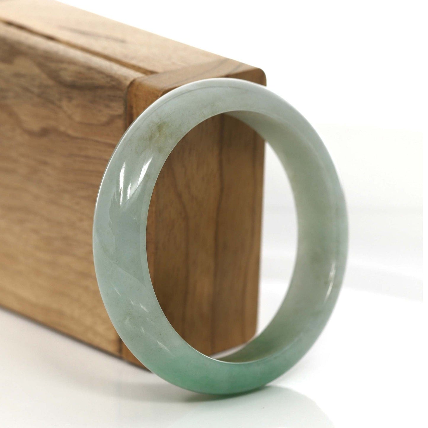 RealJade Co. Jadeite Jade Bangle Bracelet RealJade Co. Classic Forest Green Natural Burmese Jadeite Jade Bangle (58.72 mm) #754