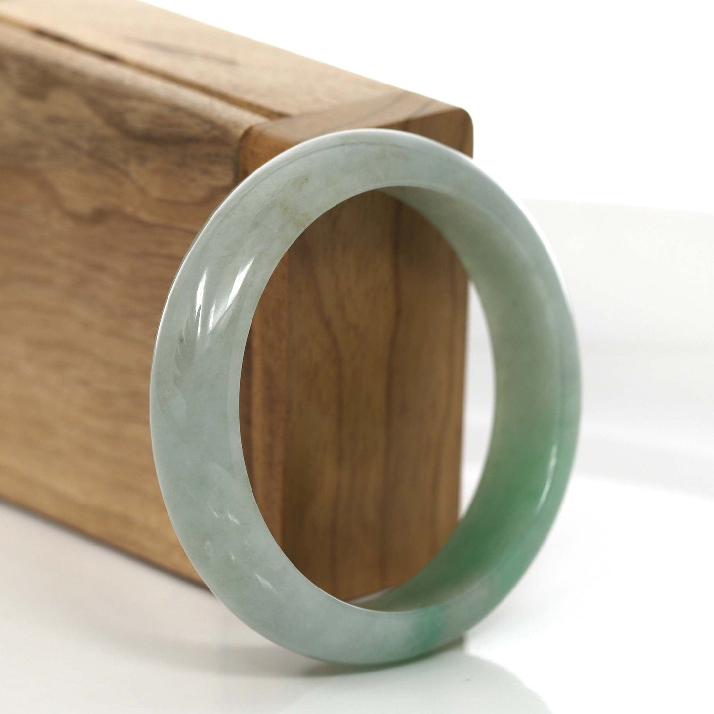 RealJade Co. Jadeite Jade Bangle Bracelet RealJade Co. Classic Forest Green Natural Burmese Jadeite Jade Bangle (58.72 mm) #754