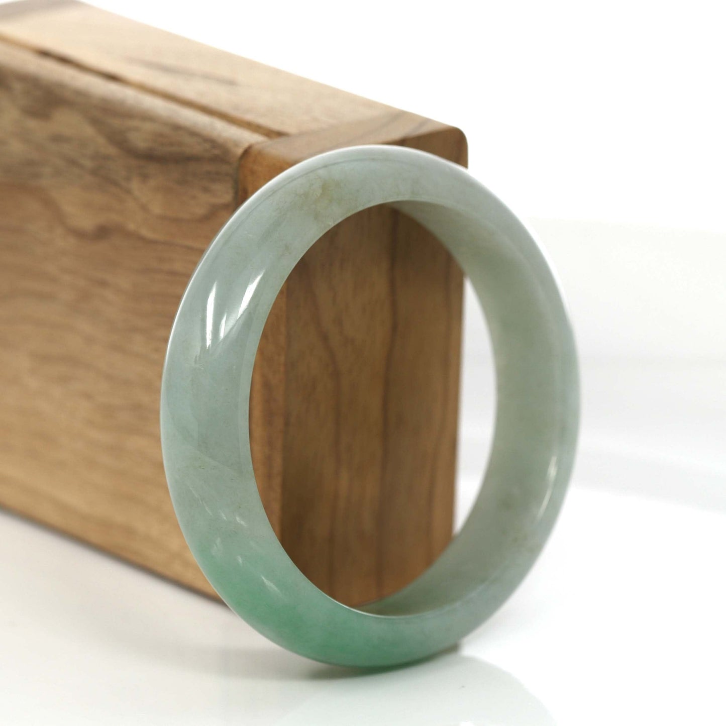 RealJade Co. Jadeite Jade Bangle Bracelet RealJade Co. Classic Forest Green Natural Burmese Jadeite Jade Bangle (58.72 mm) #754