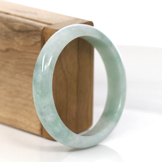 RealJade Co. Jadeite Jade Bangle Bracelet Genuine Burmese Green Jadeite Jade Bangle Bracelet (56.80 mm) #860