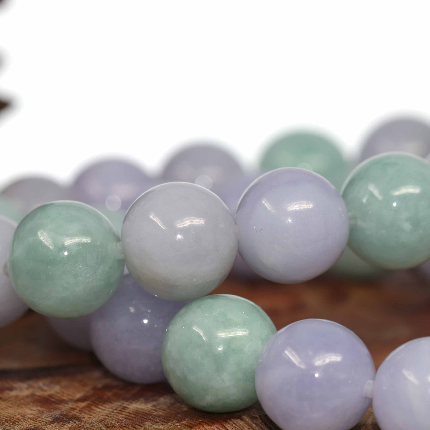 Jadeite Jade 13mm Round Purple Lavender Beads Bracelet, Real jade Jewelry, RealJade Co..com Jewelry,