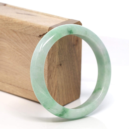 RealJade® "Classic Bangle" Genuine Burmese Green Jadeite Jade Bangle Bracelet (58.7 mm) #130