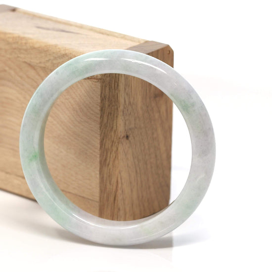 RealJade® "Classic Bangle" Genuine Burmese Lavender Jadeite Jade Bangle Bracelet (58.3 mm) #159