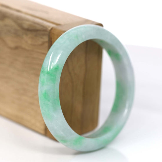 RealJade Co. Jadeite Jade Bangle Bracelet Copy of RealJade Co. "Classic Bangle" Genuine Jadeite Jade Lavender Green Bangle Bracelet (53.5mm)#874