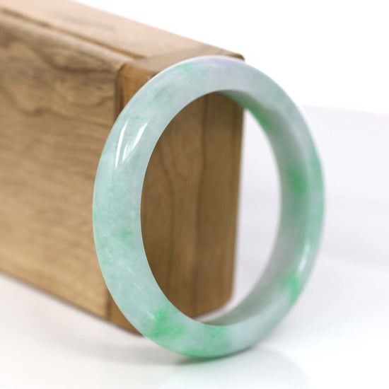 RealJade Co. Jadeite Jade Bangle Bracelet Copy of RealJade Co. "Classic Bangle" Genuine Jadeite Jade Lavender Green Bangle Bracelet (53.5mm)#874