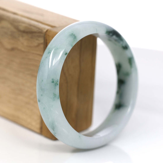 RealJade Co. Jadeite Jade Bangle Bracelet RealJade Co. Classic Real Blue-green Jade Jadeite Bangle Bracelet ( 60.24 mm )#375