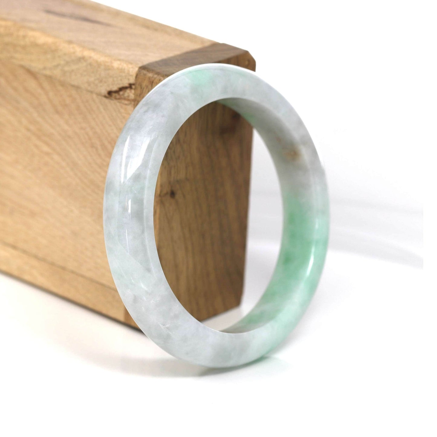 Lavender-Green Natural Burmese Jadeite Jade Bangle ( 55.92 mm )#458