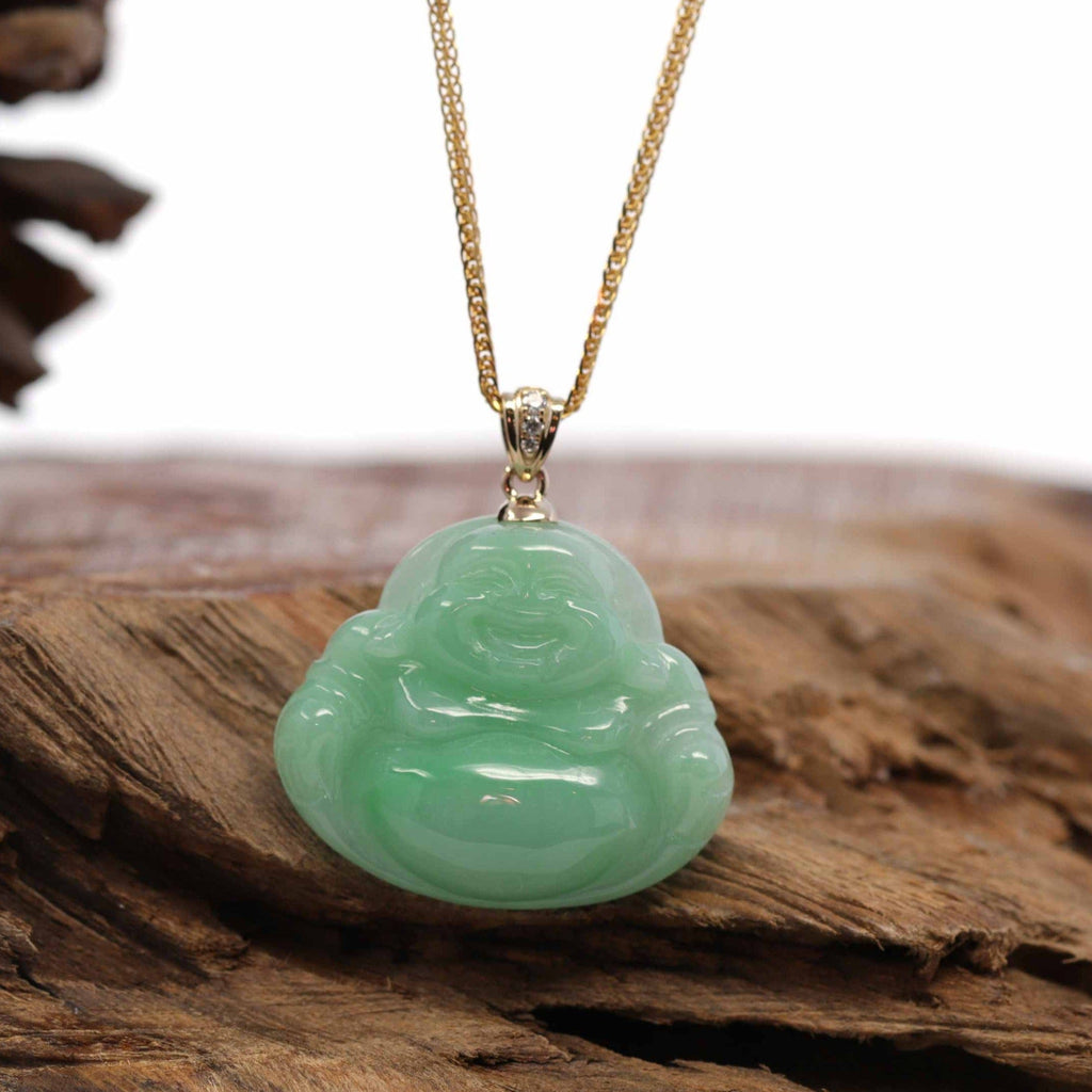 Gold buddha clearance pendant jade