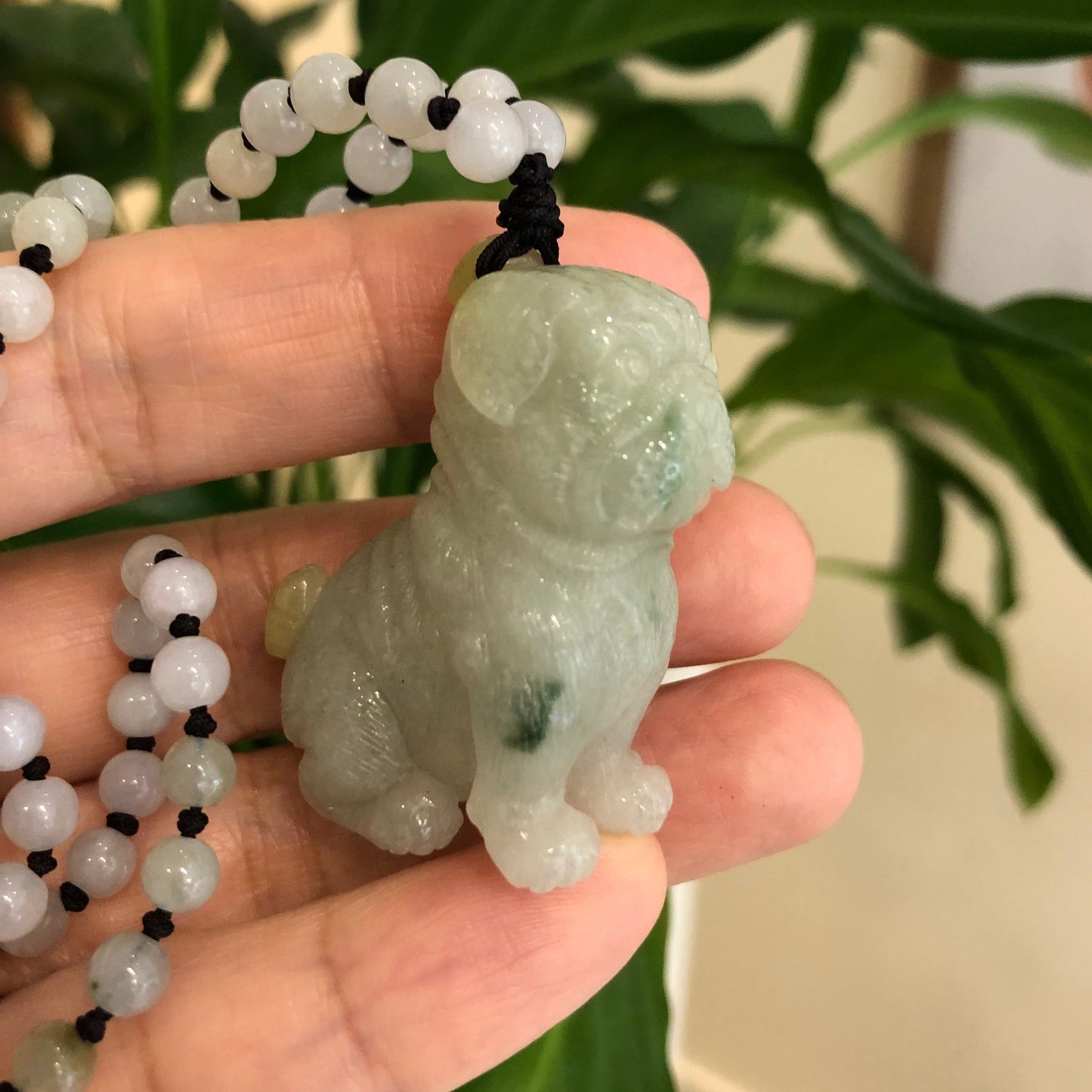 RealJade® Co. Natural Jadeite Jade Shar Pei Dog Carving, Collectibles