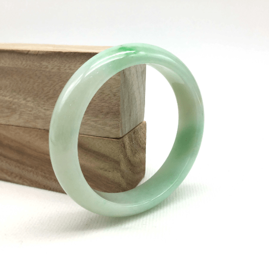 Genuine Burmese Green Jadeite Jade Bangle Bracelet (57.2mm)#SZS1004