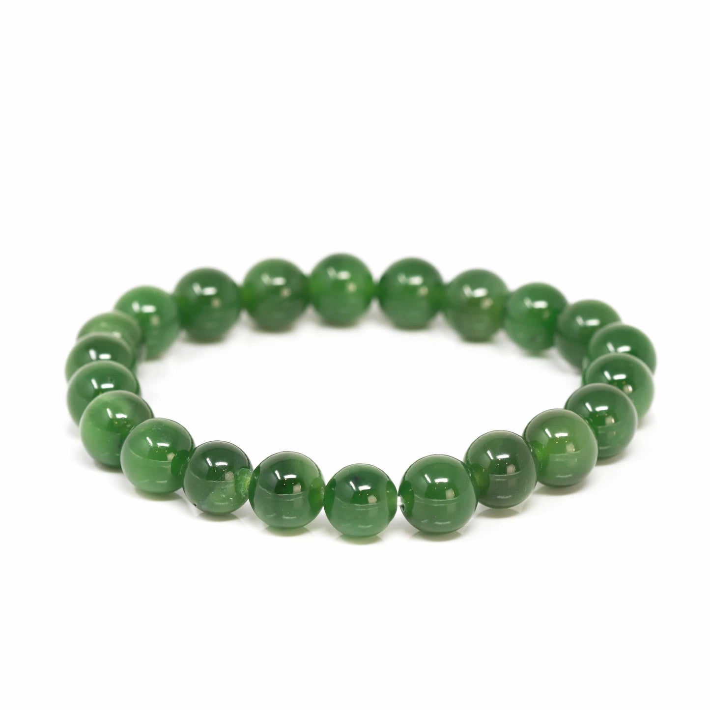 Genuine Green Jade Round Beads Bracelet Bangle Mm Jade, 58% OFF