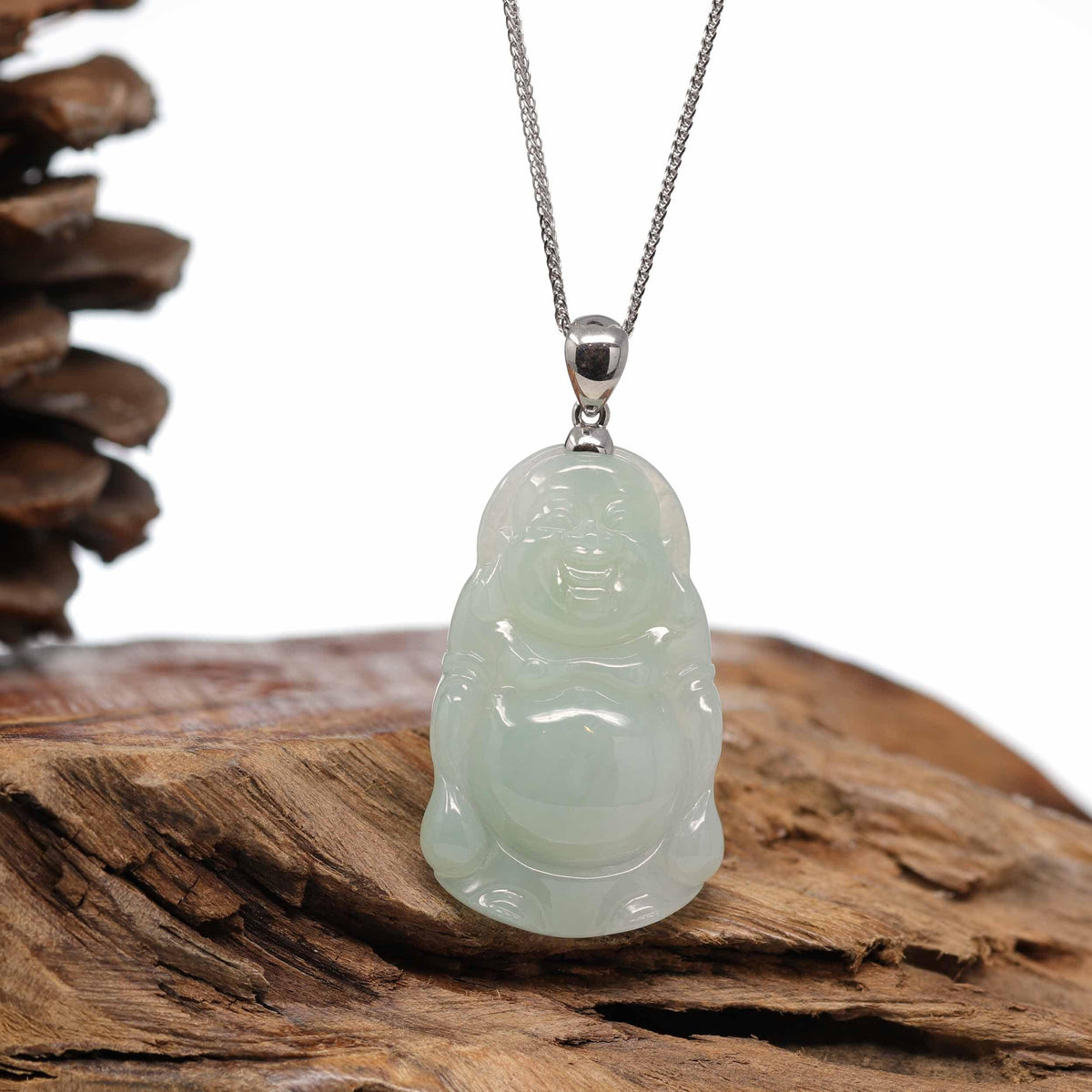 Jadeite Jade Happy Buddha Pendant Necklace | Real Jade Buddha Jewelry ...